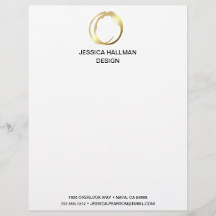 Modern Elegant Designer Scribble Logo in Gold Letterhead