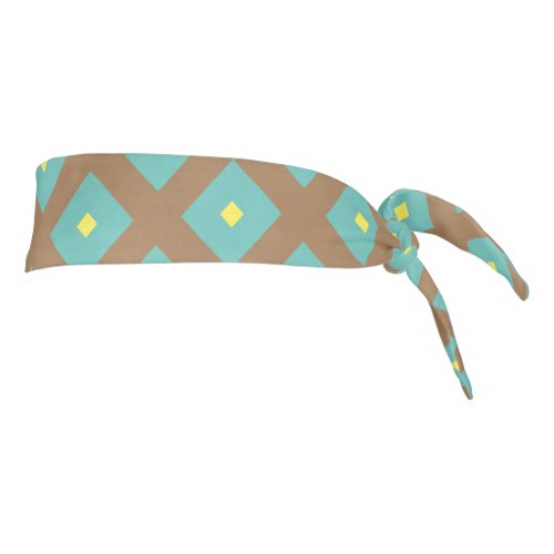 Modern elegant diamonds  pattern blue brown cute tie headband