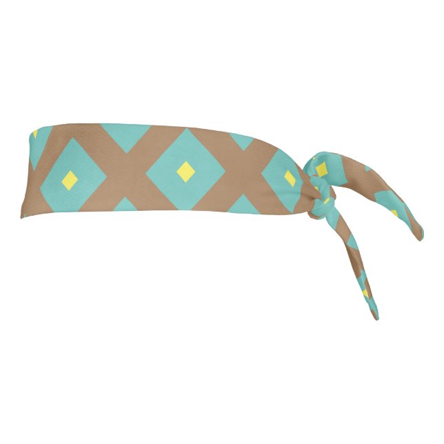 Modern elegant diamonds  pattern blue brown cute tie headband (Rotate 90)