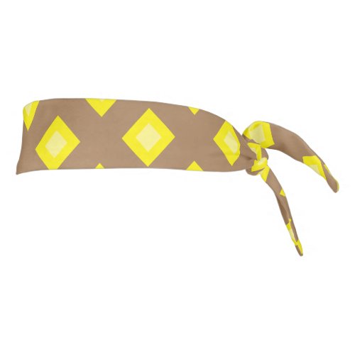 Modern elegant diamonds  pattern brown yellow cute tie headband