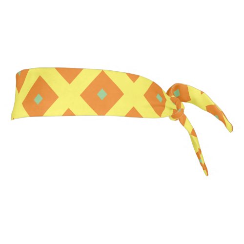Modern elegant diamonds  pattern orange yellow tie headband