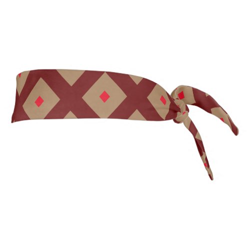 Modern elegant diamonds  pattern red brown cute tie headband