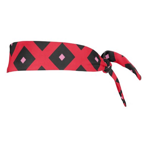 Modern elegant diamonds  pattern red cut colors tie headband