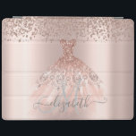 Modern Elegant Diamonds Rose Gold Dress Monogram iPad Smart Cover<br><div class="desc">Elegant diamonds,  and dress on a rose gold background. An elegant and sophisticated design.</div>