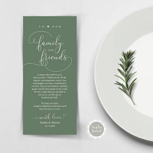 Modern Elegant Dinner Place Setting Thank You Card