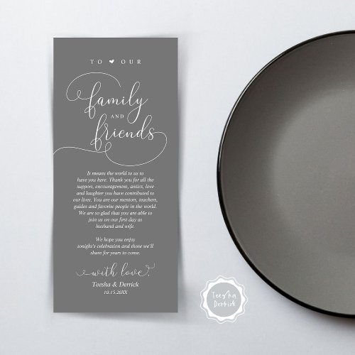 Modern Elegant Dinner Place Setting Thank You Card