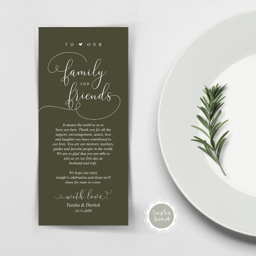 Modern Elegant Dinner Place Setting Thank You Card