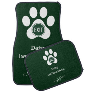Modern Elegant DIY Pet Dog Lover Script Monogram Car Floor Mat