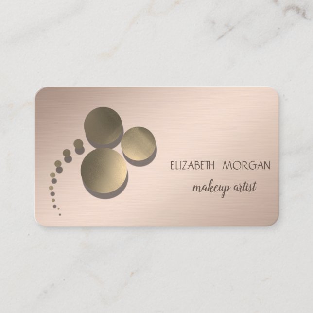 Modern Elegant,Dots,Makeup Artist Business Card (Front)