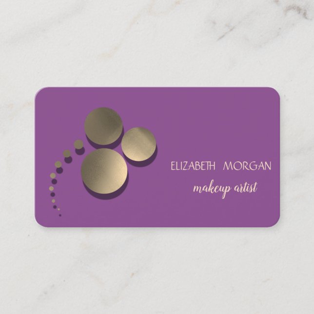 Modern Elegant,Dots,Makeup Artist Business Card (Front)