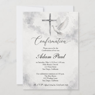 Modern Elegant Dove Confirmation Invitation