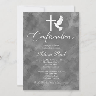 Modern Elegant Dove Confirmation Invitation