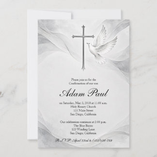 Modern Elegant Dove Confirmation Invitation