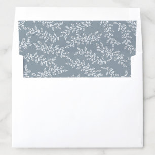Modern Elegant Dusty Blue Boho Botanical Wedding Envelope Liner