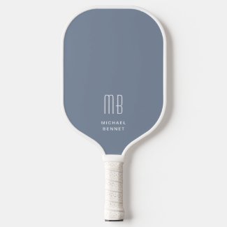 Modern Elegant Dusty Blue Monogram