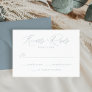 Modern Elegant Dusty Blue Script Wedding RSVP Card