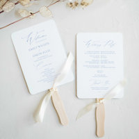Modern Elegant Dusty Blue Wedding Program