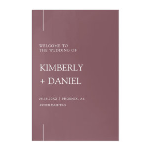 Modern Elegant Dusty Purple Welcome Wedding Sign Acrylic Print