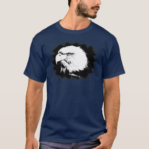 Modern Elegant Eagle Head Navy Blue Template T-Shirt