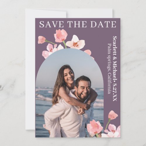 Modern Elegant Earthy Watercolor Floral Arch   Save The Date