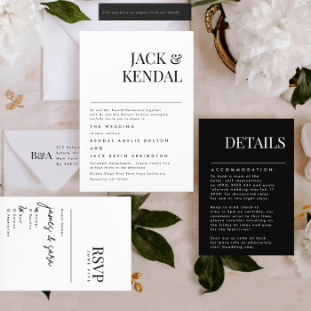Modern Elegant | Editable Names Wedding Invitation by PhrosneRasDesign at Zazzle