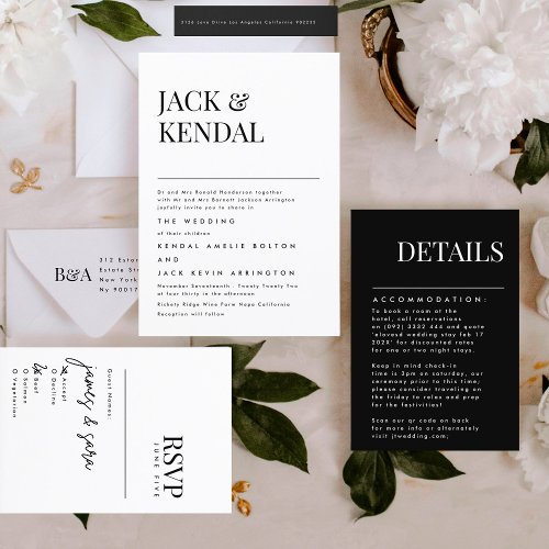 Modern Elegant  Editable Names Wedding Invitation