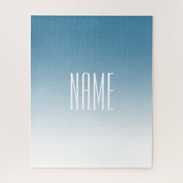 Modern Elegant Editable Text & Ombre Color Jigsaw Puzzle (Vertical)