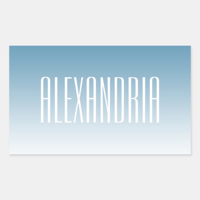 Modern Elegant Editable Text & Ombre Color Rectangular Sticker (Front)