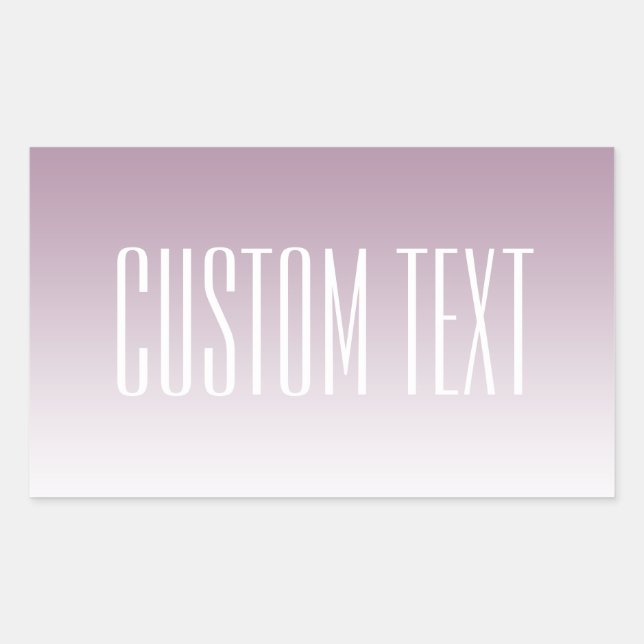 Modern Elegant Editable Text & Ombre Color Rectangular Sticker (Front)