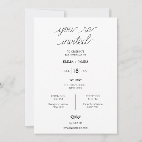 Modern Elegant Editable Wedding Invite