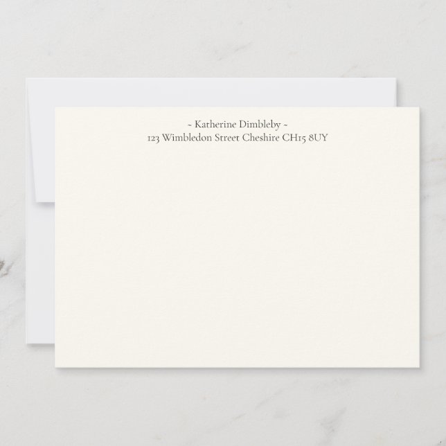 Modern Elegant Eggshell White | Note Card (Front)