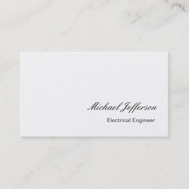 Modern Elegant Electrical Engineer Business Card (Front)