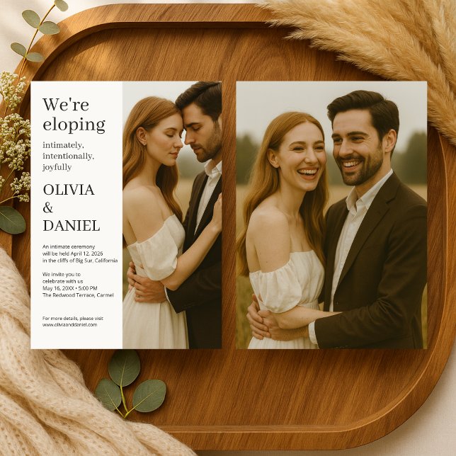 Modern Elegant Elopement Minimalist Photo  Invitation (Creator Uploaded)