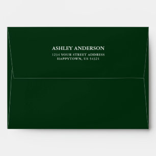 Modern Elegant Emerald Green Wedding Envelope