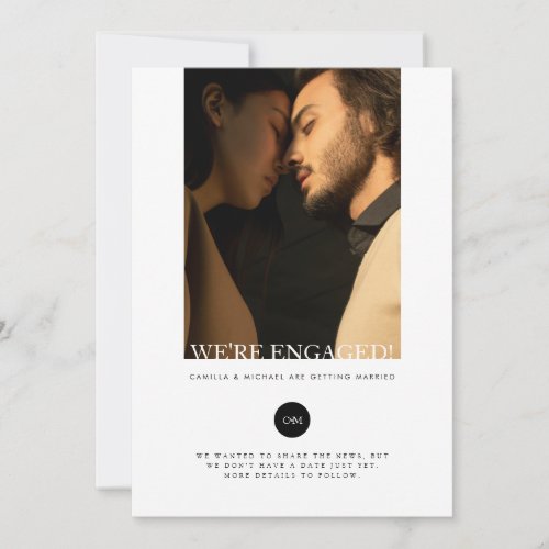 Modern Elegant Engagement Announcement Card