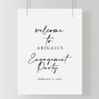 Modern Elegant Engagement Party Welcome  Poster