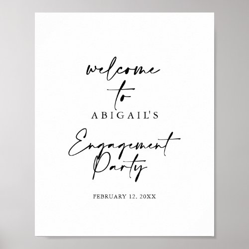 Modern Elegant Engagement Party Welcome  Poster