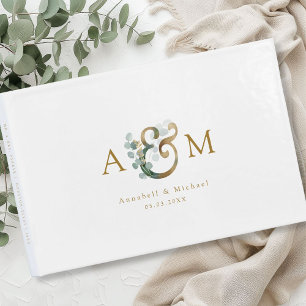 Modern Elegant Eucalyptus Ampersand Wedding  Guest Book
