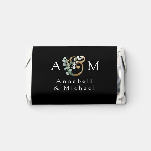 Modern elegant eucalyptus ampersand wedding   hersheys miniatures