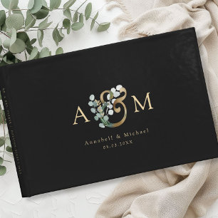Modern Elegant Eucalyptus Ampersand Wedding Napkin Guest Book