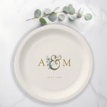 Modern, elegant eucalyptus ampersand wedding  paper plates<br><div class="desc">Modern,  elegant eucalyptus ampersand wedding design.
Just edit your product in a few minutes. You can change the font/size/color and position using "further personalize".</div>