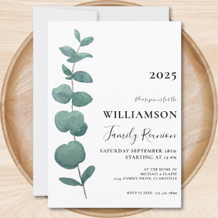 Modern Elegant Eucalyptus Family Reunion Invitation