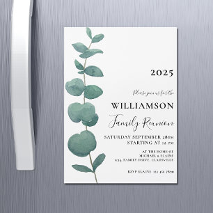 Modern Elegant Eucalyptus Family Reunion  Magnetic Invitation