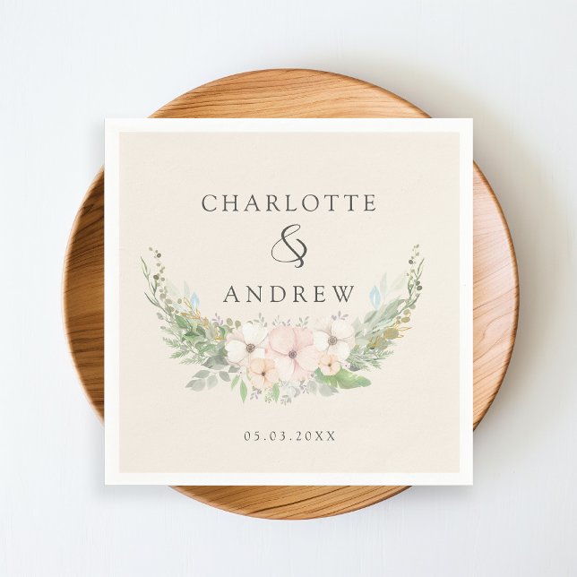 Modern, elegant eucalyptus flower wedding napkins (Creator Uploaded)