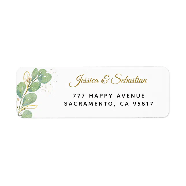 Modern Elegant Eucalyptus Greenery Wedding Label | Zazzle