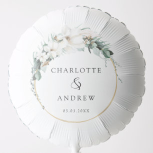 Modern, elegant eucalyptus wedding balloon