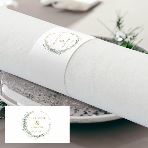 Modern elegant eucalyptus wedding  napkin bands