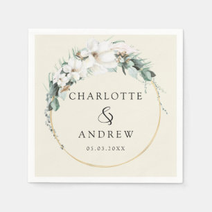 Modern, elegant eucalyptus wedding    napkins