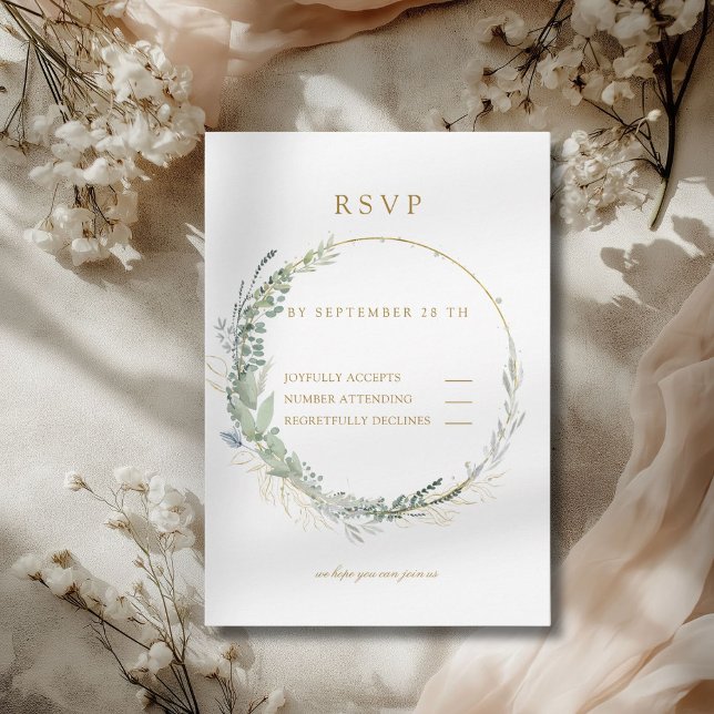 Modern Elegant Eucalyptus Wedding    RSVP Card (Modern Elegant Eucalyptus Wedding RSVP Card)
