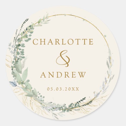 Modern elegant eucalyptus wedding Sticker